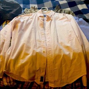 A&F white pink Regular fit Small button shirt